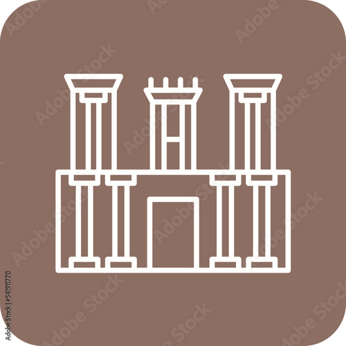Petra Line Round Corner Background Icon