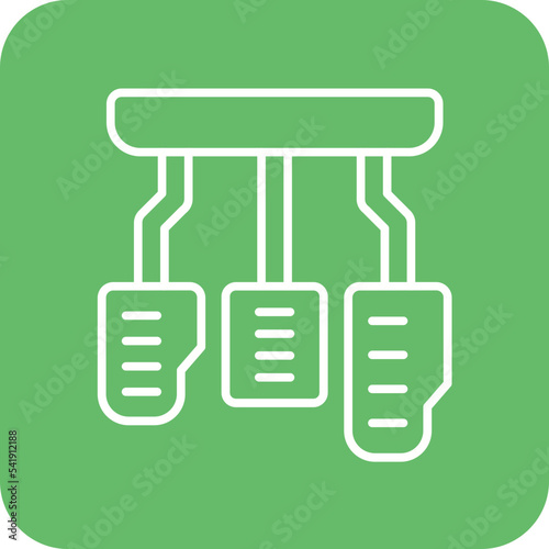 Car Pedal Line Round Corner Background Icon