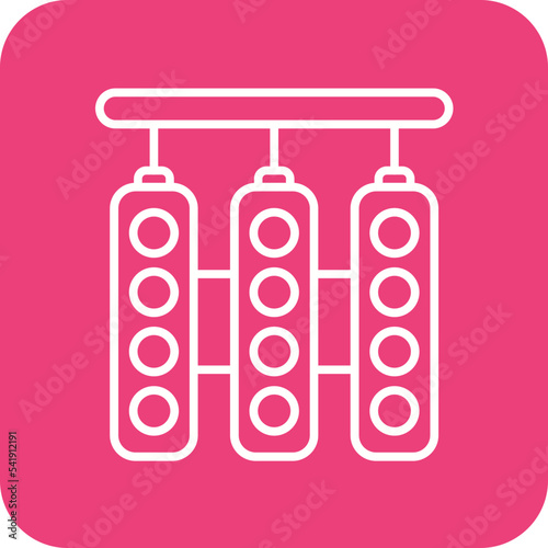 Race Lights Line Round Corner Background Icon