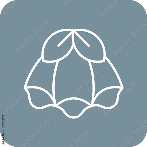 Pea Flower Line Round Corner Background Icon