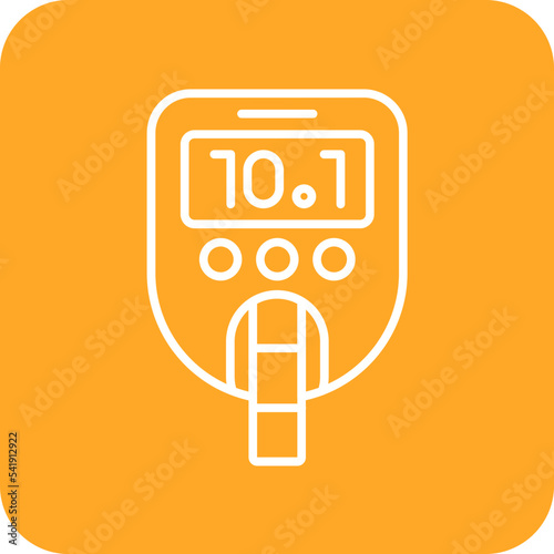 Glucose Checkup Line Round Corner Background Icon