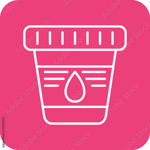 Urine Test Line Round Corner Background Icon