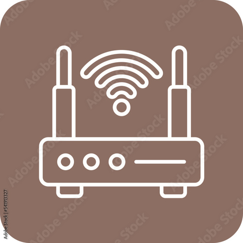 Wifi Connection Line Round Corner Background Icon