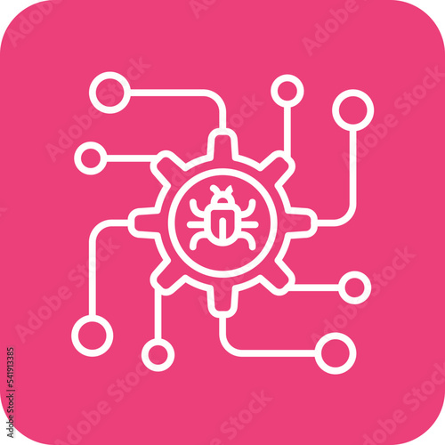 Debug Line Round Corner Background Icon