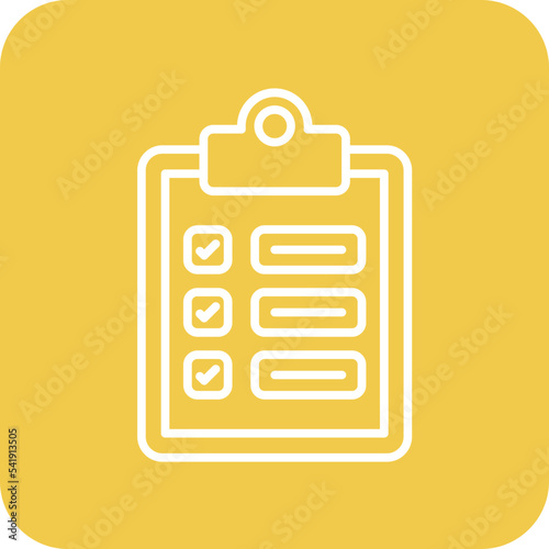 Task Planning Line Round Corner Background Icon