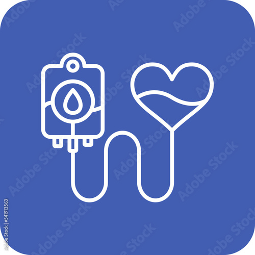 Blood Donation Line Round Corner Background Icon