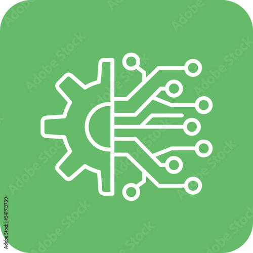 Electronic Line Round Corner Background Icon