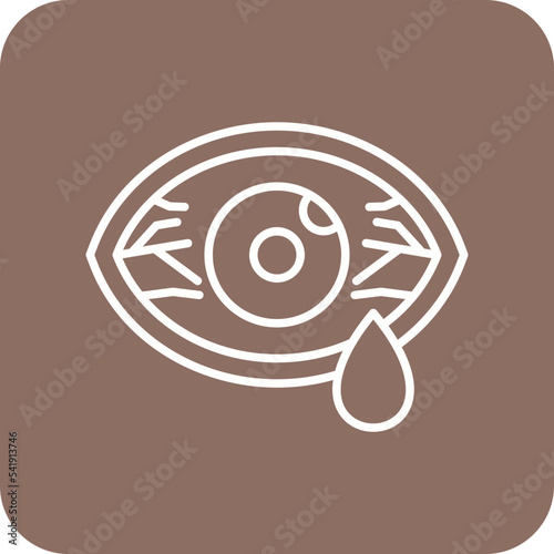 Conjunctivitis Line Round Corner Background Icon