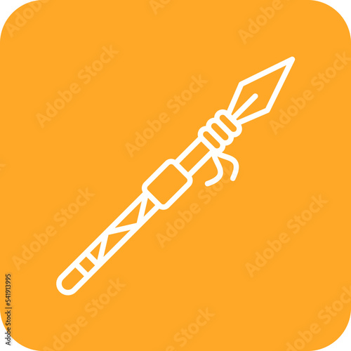 Spear Line Round Corner Background Icon