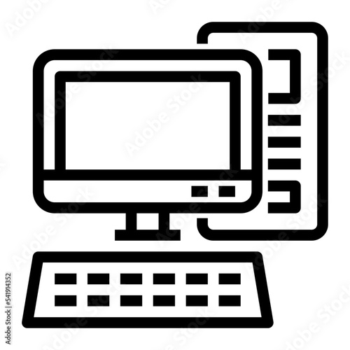 Icon Computer With Style Outline