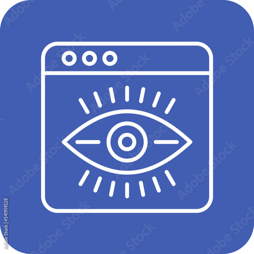 Web Visibility Line Round Corner Background Icon