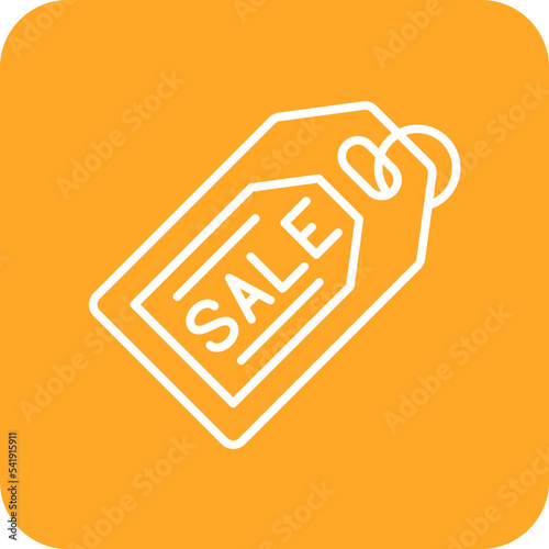 Sale Tag Line Round Corner Background Icon