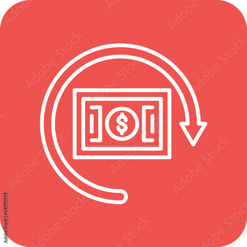 Cashback Line Round Corner Background Icon