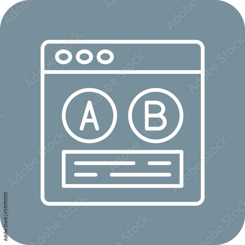 Ab Testing Line Round Corner Background Icon