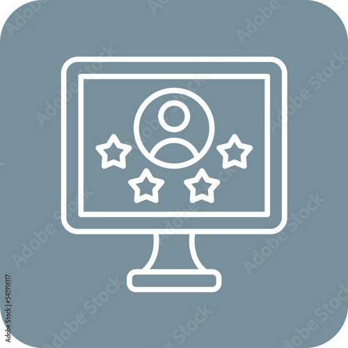 Satisfaction Line Round Corner Background Icon