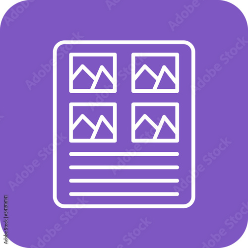 Storyboard Line Round Corner Background Icon
