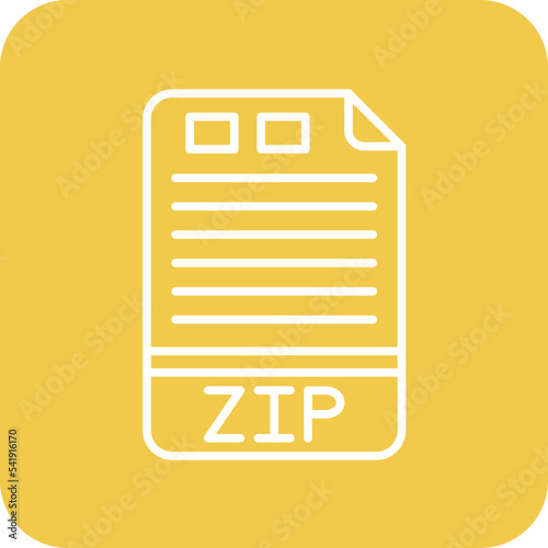 ZIP Line Round Corner Background Icon