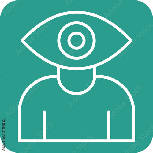 Audience Insight Line Round Corner Background Icon