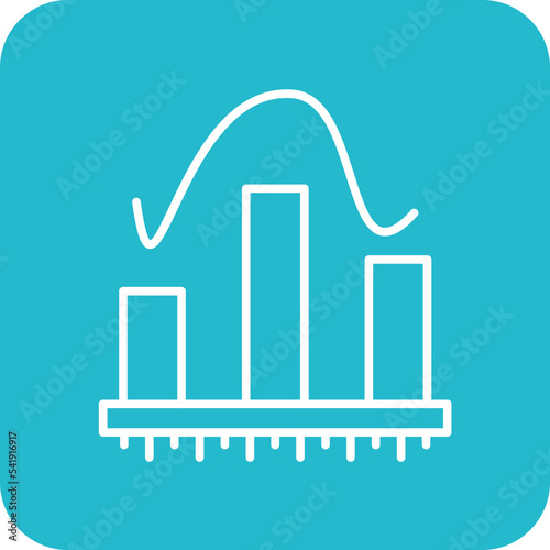 Histogram Line Round Corner Background Icon