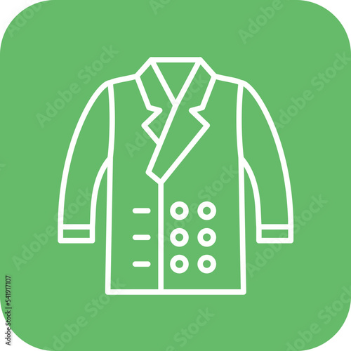Coat Line Round Corner Background Icon