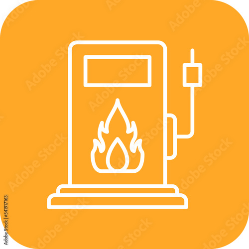 Gasoline Line Round Corner Background Icon