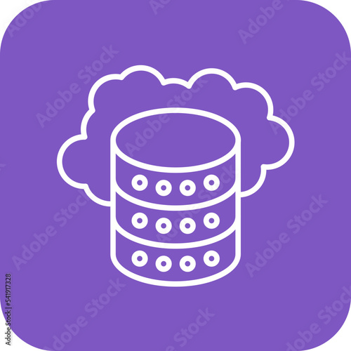 Cloud Storage Line Round Corner Background Icon