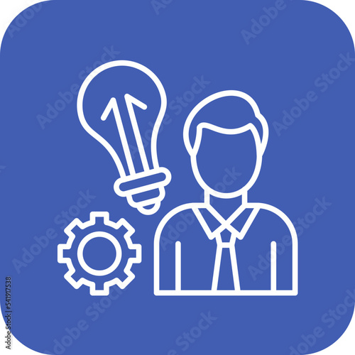 Entrepreneur Line Round Corner Background Icon