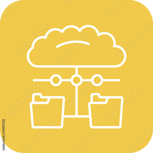 Distributed Data Line Round Corner Background Icon