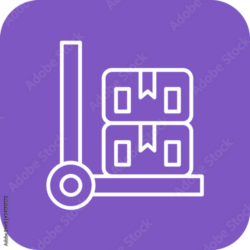 Box Carrier Line Round Corner Background Icon