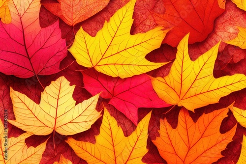 Autumn Leaf Illustration Pattern  Top Level View  Background  Wallpaper