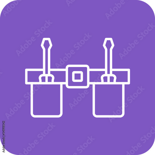 Work Belt Line Round Corner Background Icon