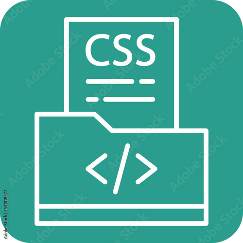 CSS File Line Round Corner Background Icon