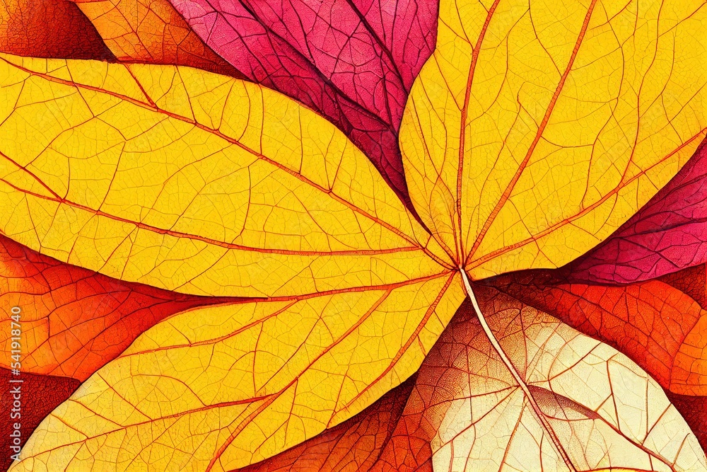 Autumn Leaf Illustration Pattern, Top Level View, Background, Wallpaper