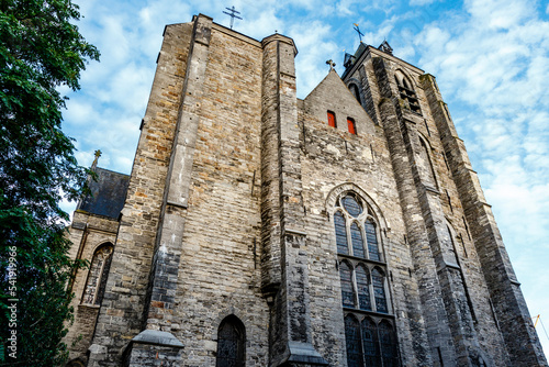 Εκτύπωση καμβά Exterior of the Church of Our Lady in Courtrai, Kortrijk, Flanders, Belgium, Eur