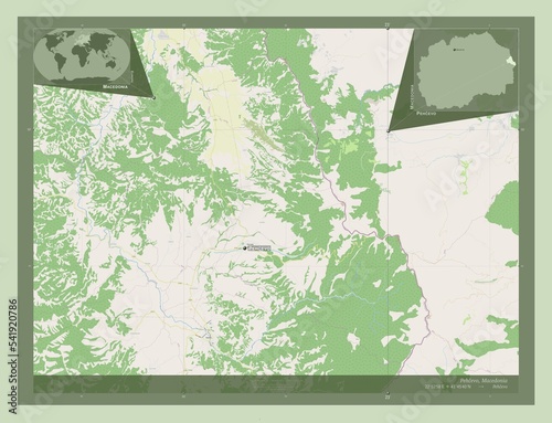 Pehcevo, Macedonia. OSM. Labelled points of cities