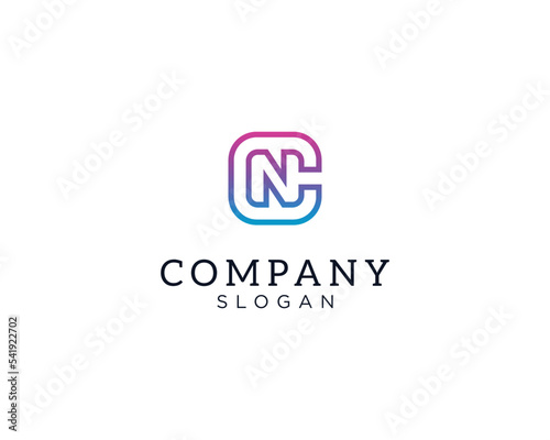 Print op canvas modern and elegant letter CN or NC initial logo