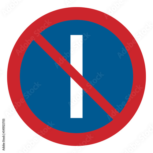 Prohibited road signs. No parking on odd dates. Traffic signs.