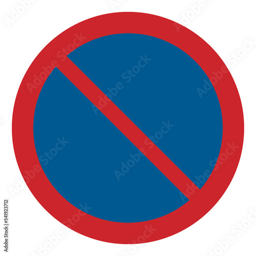 Prohibited road signs. No parking. Traffic signs.