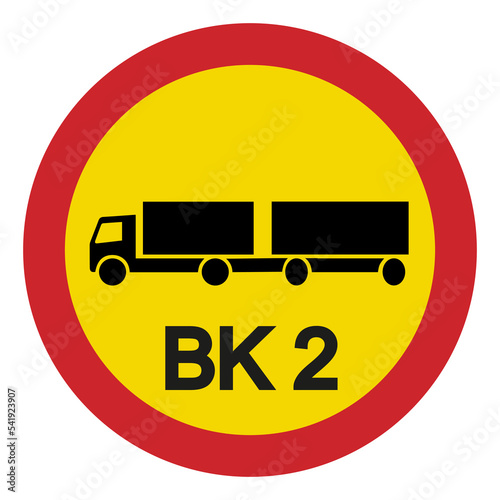 Prohibited road signs. Capacity class limitation for roads of class BK2, the maximum value is 51,4 tons. Traffic signs.