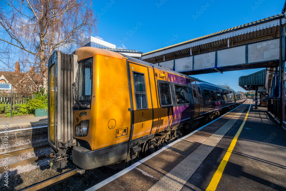 Naklejka premium Diesel powered suburban railway for commuters England UK