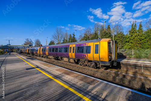 Diesel powered suburban railway for commuters England UK