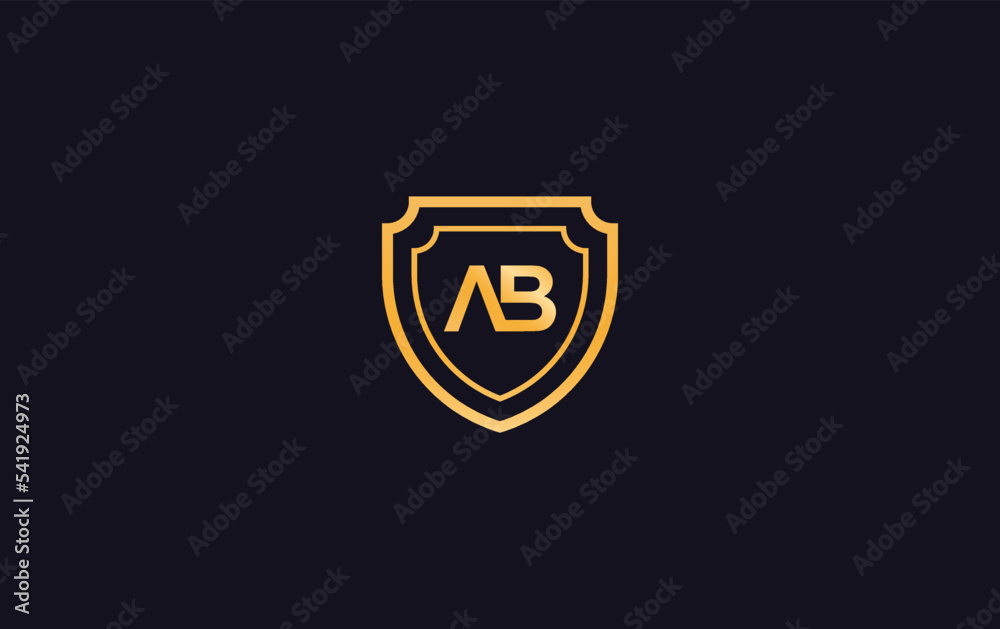 Shield protection symbol and royal luxury shield monogram vector design ...