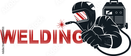 Welder in mask design. Symbol for welding and repair work