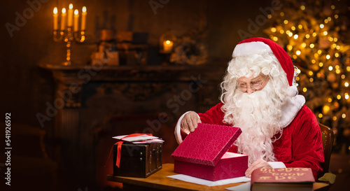 Fotografie, Obraz Workplace of Santa Claus