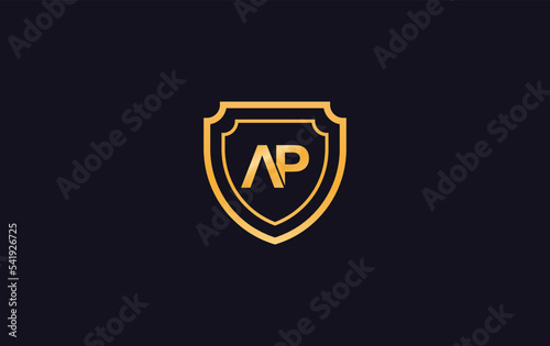 Shield protection symbol and royal luxury shield monogram vector design. shield protection logo with letters and alphabets for brand and business