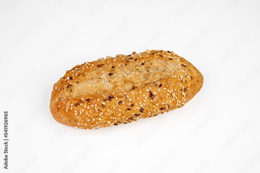 Breakfast bread roll isolated on white background Breakfast bread roll isolated on white background