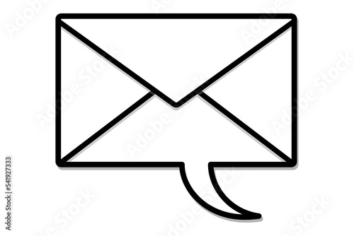 Speech bubble envelope mail icon. Vector illustration
