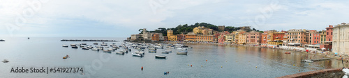 Panoramic view of the Bay of Silence in Sestri Levante.  Liguria  Italy
