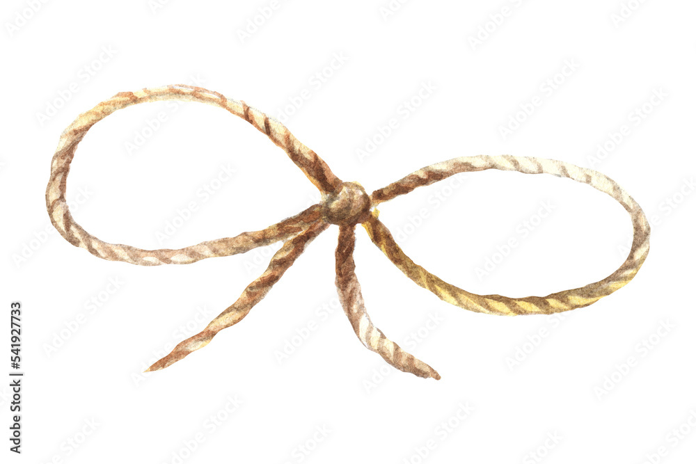 Watercolor Rope Bow Illustration