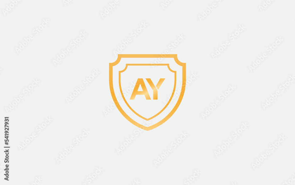 Shield protection symbol and royal luxury shield monogram vector design. shield protection logo with letters and alphabets for brand and business